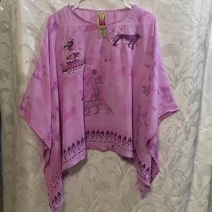 Original Anthony Lavender Bat Wing Blouse Size S